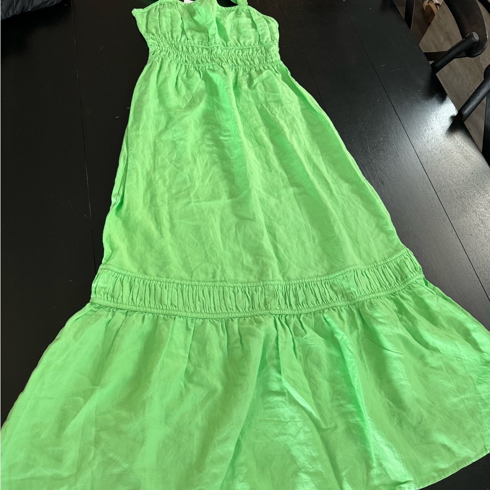 Linen Dress - NWT neon green! Size S